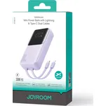 Mini powerbanka Joyroom JR-PBC06 s vestavěnými kabely USB-C / Lightning 30W 10000mAh - fialová