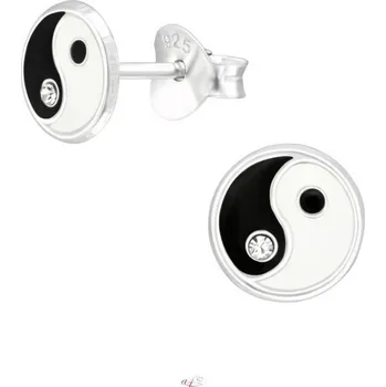 Náušnice All4Silver Náušnice stříbrné jin jang S0690