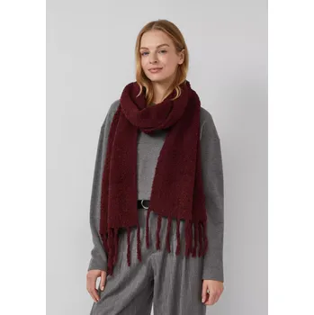Šála s.Oliver šála vzhledu buclé s třásněmi vínová
