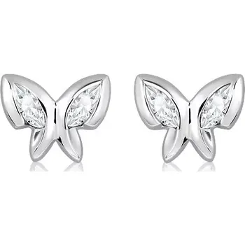 Náušnice Edin S White Topaz - stříbrné náušnice s bílým topazem