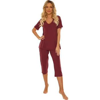 Dámské pyžamo Dámské pyžamo DE LAFENSE 878 DAHLIA vínová XL 0