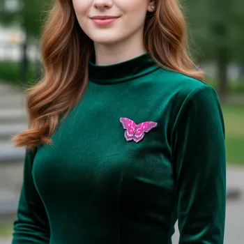 Brož art-wood.cz Dřevěná brož - motýl 6