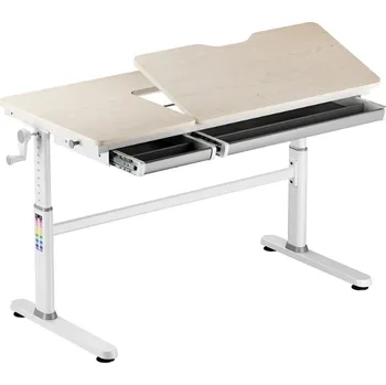 Dětský stůl Spacetronik Dětský rostoucí psací stůl s šuplíkem a náklopným mechanismem Rozměr a barva: 120x60 bílá + javor