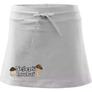 Dámská sukně Nejlepší houbař - nápis s houbama - Sportovní sukně - two in one - S ( Bílá )