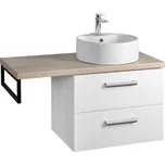 Aqualine VEGA sestava koupelnového nábytku, š. 97, 5 cm, bílá/dub platin VG064-02