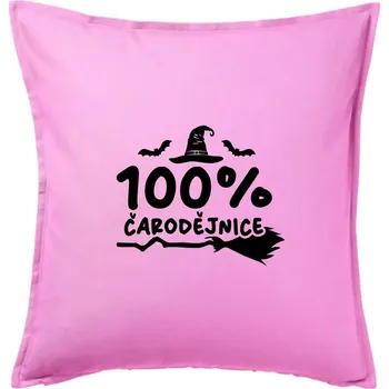 Polštář 100% čarodějnice - Polštář 50x50 - 50x50 - Pouze potah ( Růžová )