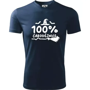 Chlapecké tričko 100% čarodějnice - Dětské triko sportovní (dresovina) - 146 cm/10 let ( Námořní modrá (velmi tmavá - téměř černá) )