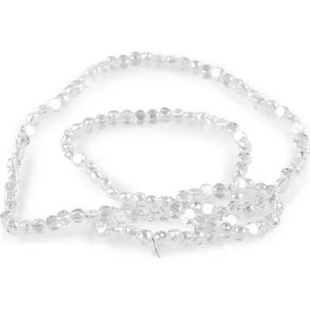 Korálek Skleněné korálky broušené 4 mm ploché, na drátku Varianta: 1 transparent AB, Balení: 1 sáček