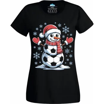 Dámské tričko Dámské tričko Fotbalový Sněhulák (Velikost: XS, Barva: Černá)