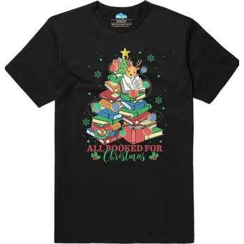 Pánské tričko Pánské tričko Vánoce mezi Knihami (Velikost: M, Barva: Černá)