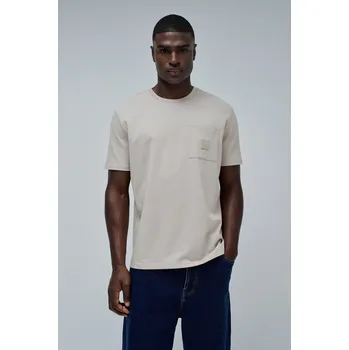 Pánské tričko Salsa Pánské tričko T-SHIRT REGULAR FIT JACQUARD TEXTURE Barva: béžová, Velikost: M