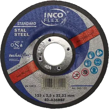 Brusný kotouč Řezný kotouč INCOFLEX 125x2,5mm - 42-A36RBF - OCEL - vypouklý