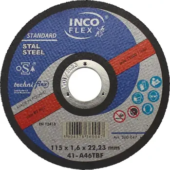 Brusný kotouč Řezný kotouč INCOFLEX 115x1,6mm - 41-A46TBF - OCEL - rovný