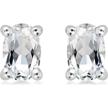 Náušnice Alala S White Topaz - stříbrné náušnice s bílým topazem