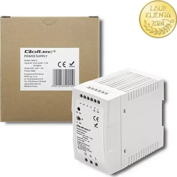 stmívač Qoltec 50915 – napájecí zdroj na DIN lištu 96 W / 24 V / 4 A / Bílý (Napájecí zdroje na DIN lištu jsou průmyslové napájecí zdroje, které kromě dostatečně vysokého stupně ochrany před vnějšími vlivy disponují také vysokými výkonovými a účinnými parametry.)