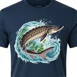 Dětské rybářské tričko Jeseter - velikost 146, Barva Tmavě modrá