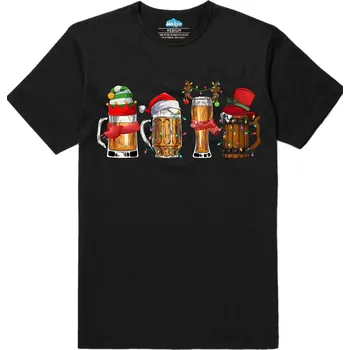 Pánské tričko Pánské tričko Vánoční Půllitry (Velikost: XXL, Barva: Černá)