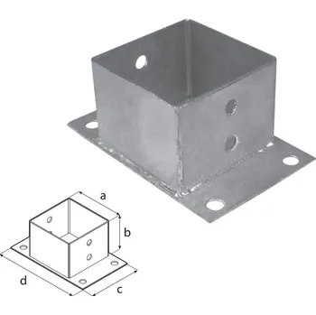 DOMAX PSPN šroubovací patka sloupku s obdélníkovou základnou Žárový zinek (ZNO) PSPN 90 - 91 x 70 x 105 x 170 mm (1 ks)