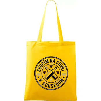 Skočím na chvíli k sousedům - Taška bavlněná - 42 x 38 cm ( Žlutá )