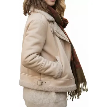 Dívčí bunda Dámská zimní bunda Htimes světle krémová