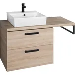 Aqualine VEGA sestava koupelnového nábytku, š. 125 cm, dub platin VG883-02