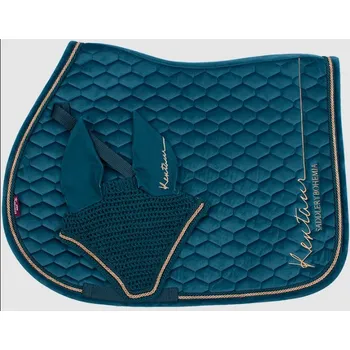 Sport KENTAUR Podsedlová dečka + naušníky samet ROSE GOLD Full tmavě zelená