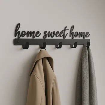 Věšák Interex design Věšák na stěnu SWEET HOME / Černá matná