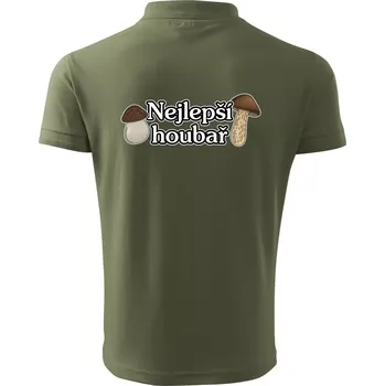 Pánská košile Nejlepší houbař - nápis s houbama - Polokošile pánská Pique Polo 203 - 5XL ( Khaki )