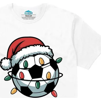 Pánské tričko Pánské tričko Vánoční Míč Fotbalisty (Velikost: L, Barva: Bílá)