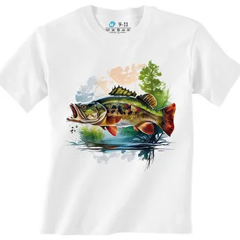 Chlapecké tričko Dětské tričko Lesní dravec Okoun (Velikost: 3-4, Barva: Bílá)