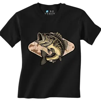 Chlapecké tričko Dětské tričko Maskovaný Okounek pstruhový (Velikost: 3-4, Barva: Černá)