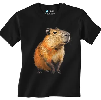 Dívčí tričko Dětské tričko Elegantní Kapybara (Velikost: 3-4, Barva: Černá)