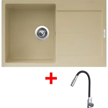 Granitový dřez Granitový dřez Sinks ULTIMA 790 Sahara + ELASTA S nerez/černá G25350