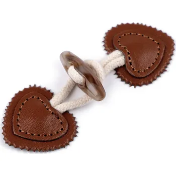 Knoflík Designové mini zapínání s olivou Varianta: 2 hnědá koňak, Balení: 1 pár