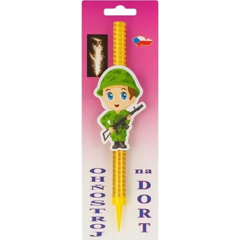 Dortová svíčka Dortová fontána voják - 1ks - PREZENT