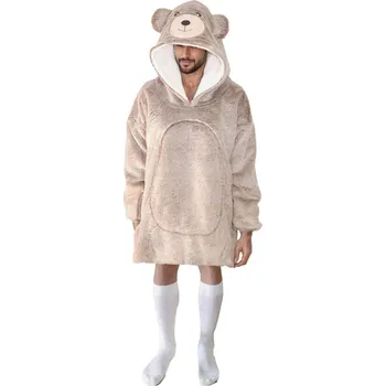 Cozy Noxxiez CH365 Medvěd - hřejivá televizní mikinová deka s kapucí pro teenagery a dospělé