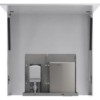 Zrcadlo NOFER BASIC zrcadlová skříňka 90cm s automatickým dávkovačem mýdla a senzorovým osoušečem rukou MUM000121