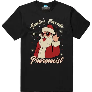 Pánské tričko Pánské tričko Santův Nejoblíbenější Lékárník (Velikost: S, Barva: Černá)