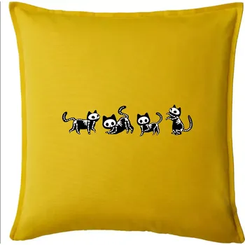 Polštář Kočky kostry - Polštář 50x50 - 50x50 - Pouze potah ( Žlutá )