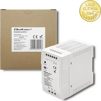 stmívač Qoltec 50914 – napájecí zdroj na DIN lištu 90 W / 12 V / 7,5 A / Bílý (Napájecí zdroje na DIN lištu jsou průmyslové napájecí zdroje, které kromě dostatečně vysokého stupně ochrany před vnějšími vlivy disponují také vysokými výkonovými a účinnými parametry