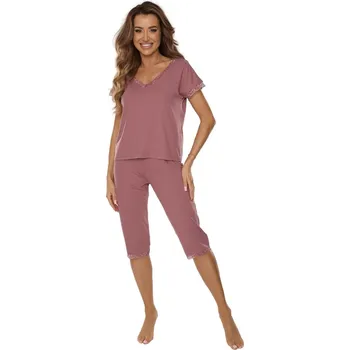 Dámské pyžamo Dámské pyžamo DE LAFENSE 880 HAZEL jahodová L 0