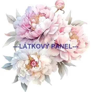 Látkový panel - Pivoňky růžové - KYT-106 Velikost: 50x50cm, Materiál: Úplet