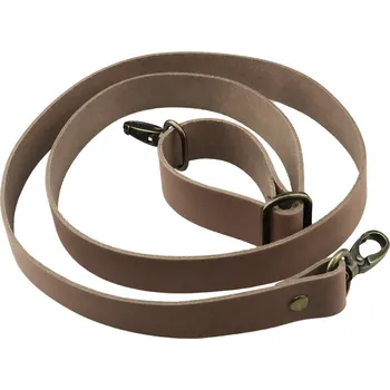 Pro Háčkování Sada kožený popruh posuvný 122 cm š. 2 cm bílá káva staromosaz