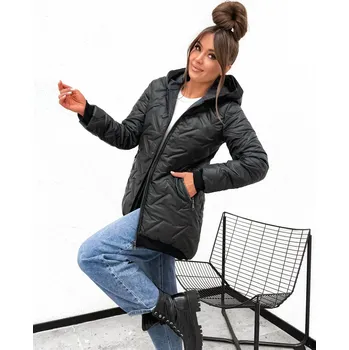 Delší prošívaná bunda STAY černá Velikost: S