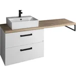 Aqualine VEGA sestava koupelnového nábytku, š. 125 cm, bílá/dub platin VG064-03