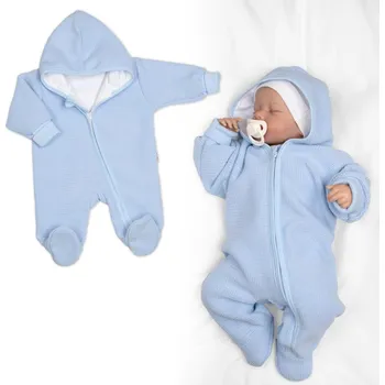 Pletený overal s kapucí, CUTE - sv. modrý