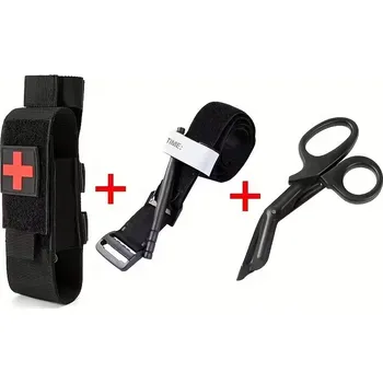 Lékárnička Zdravotnická sada MOLLE – holster, škrtidlo, nůžky (3v1 akční set)