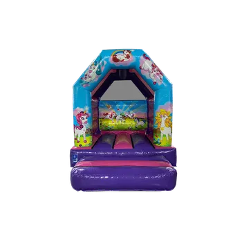 Skákací hrad Skákací hrad se střechou s motivem jednorožce | Mini verze | Certifikováno