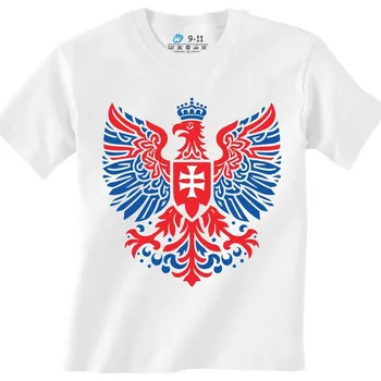Chlapecké tričko Dětské tričko Slovenský Heraldický Orel (Velikost: 7-8, Barva: Bílá)