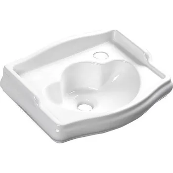 Umyvadlo Kerasan RETRO keramické umývátko 41x30cm, otvor pro baterii vpravo, bílá 103301DX